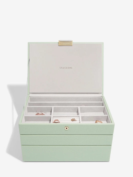 00017224 - Stackers classic jewellery box - Sage Green.