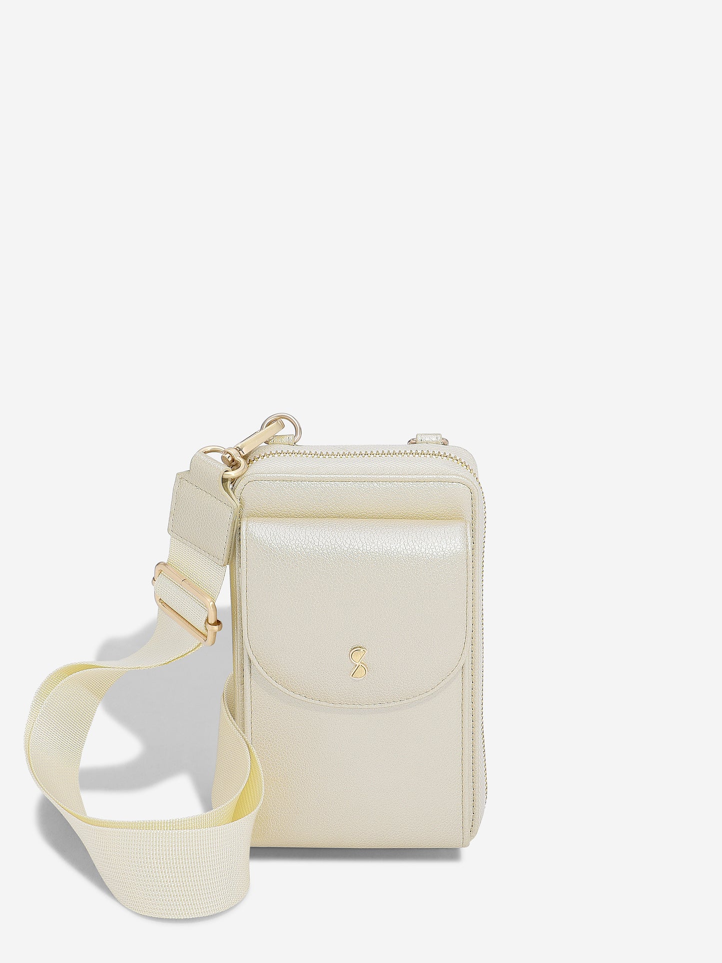 Stackers Mini Crossover Bag Pearl.