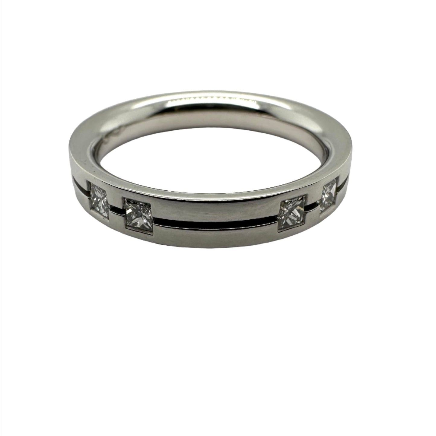 3.5mm platinum diamond wedding band