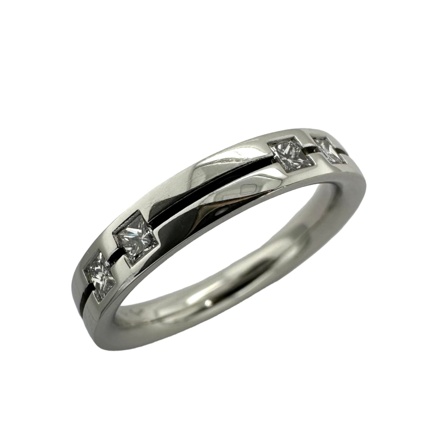 Platinum diamond set 3.5mm wedding band  - 0.22ct.