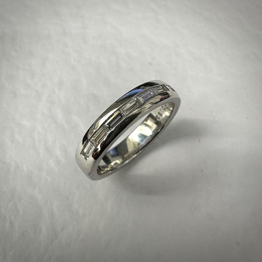 18ct white gold diamond set 4.0mm wedding band - 0.32ct.