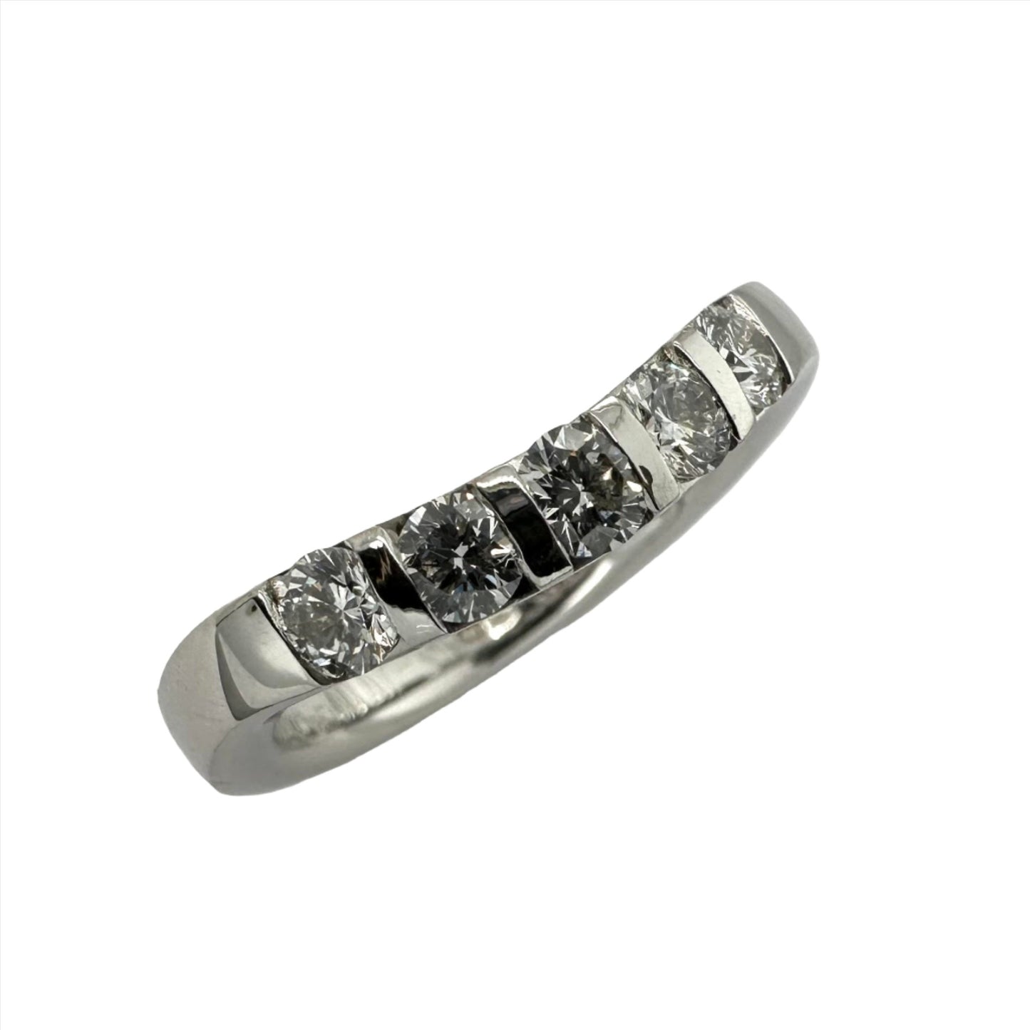 18ct white gold diamond set 3.0mm wedding band - 0.50ct.