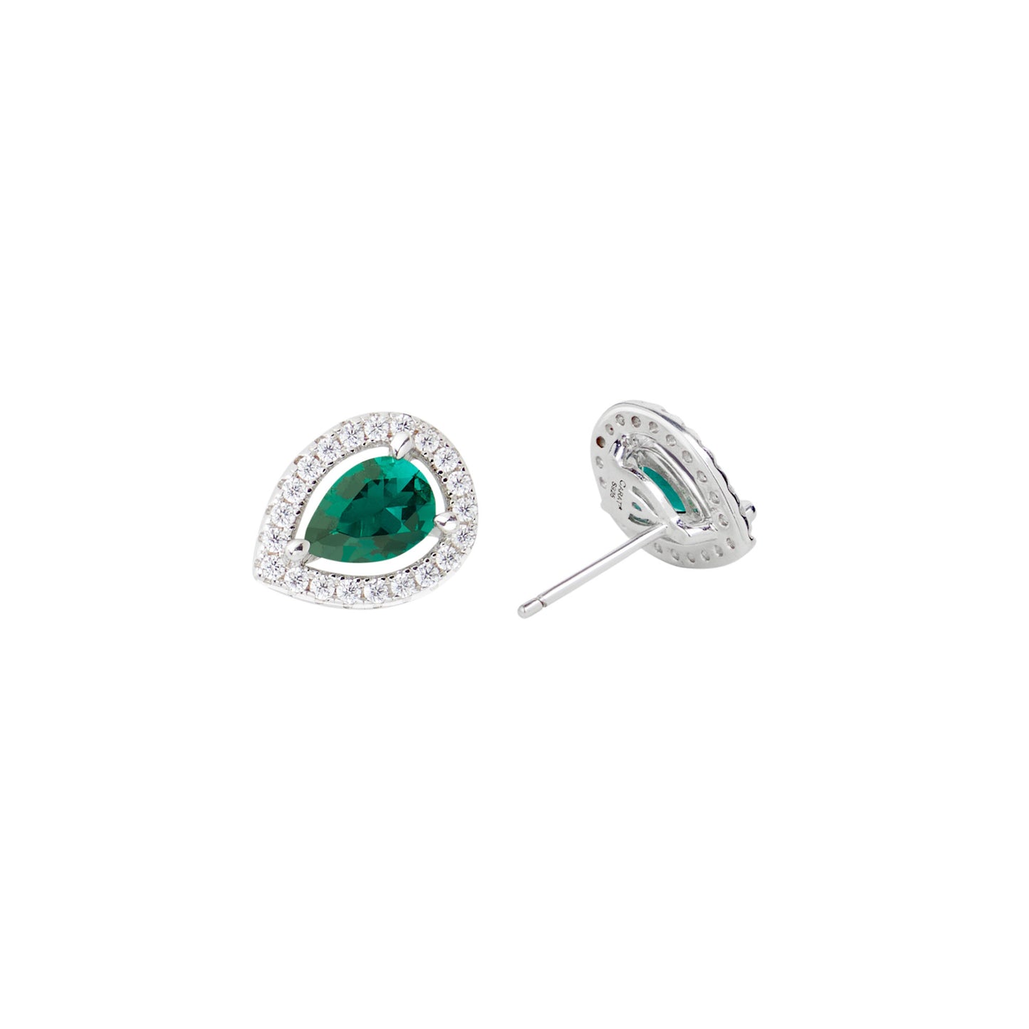 Carat 'Emile' Emerald green studs silver - CE925Y -EMIL-GR