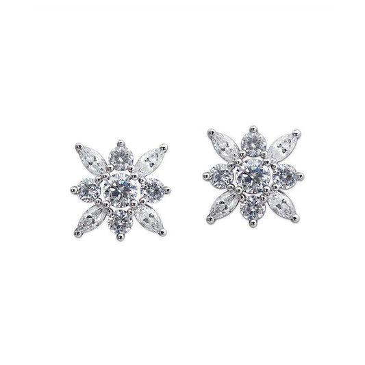 0015734 - Carat Sterling silver 'Snowflower'  stud earrings - CE925W -SNOW