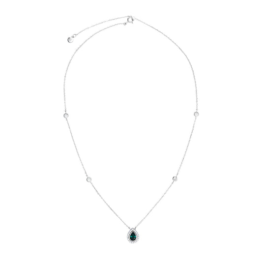 17021 - Carat silver 'Emile' Emerald Green Necklace - CN925W-Emil