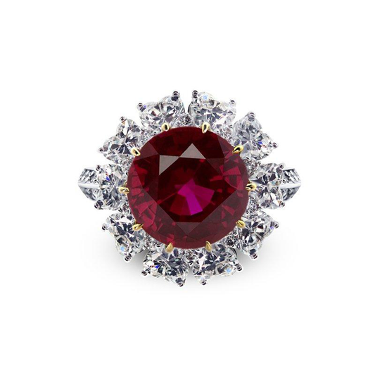 00016405 - Carat  'Rosemond' Ruby simulant and white stone cocktail ring - 3.0ct. - CR925W-RUBY-7