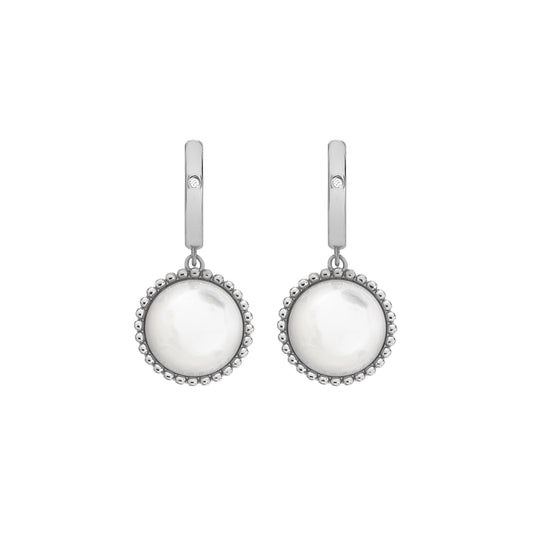 000179994  Hot Diamond Mother of Pearl Circle earrings  DE740