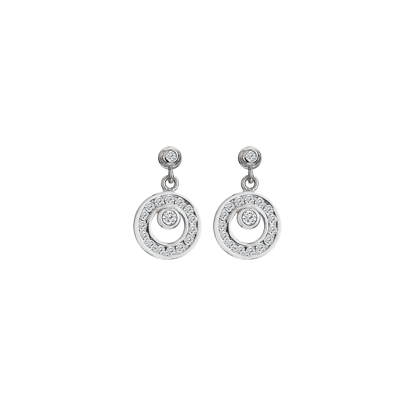 00017997 - Hot Diamond Orbit open circle  Drop Earrings -  DE744