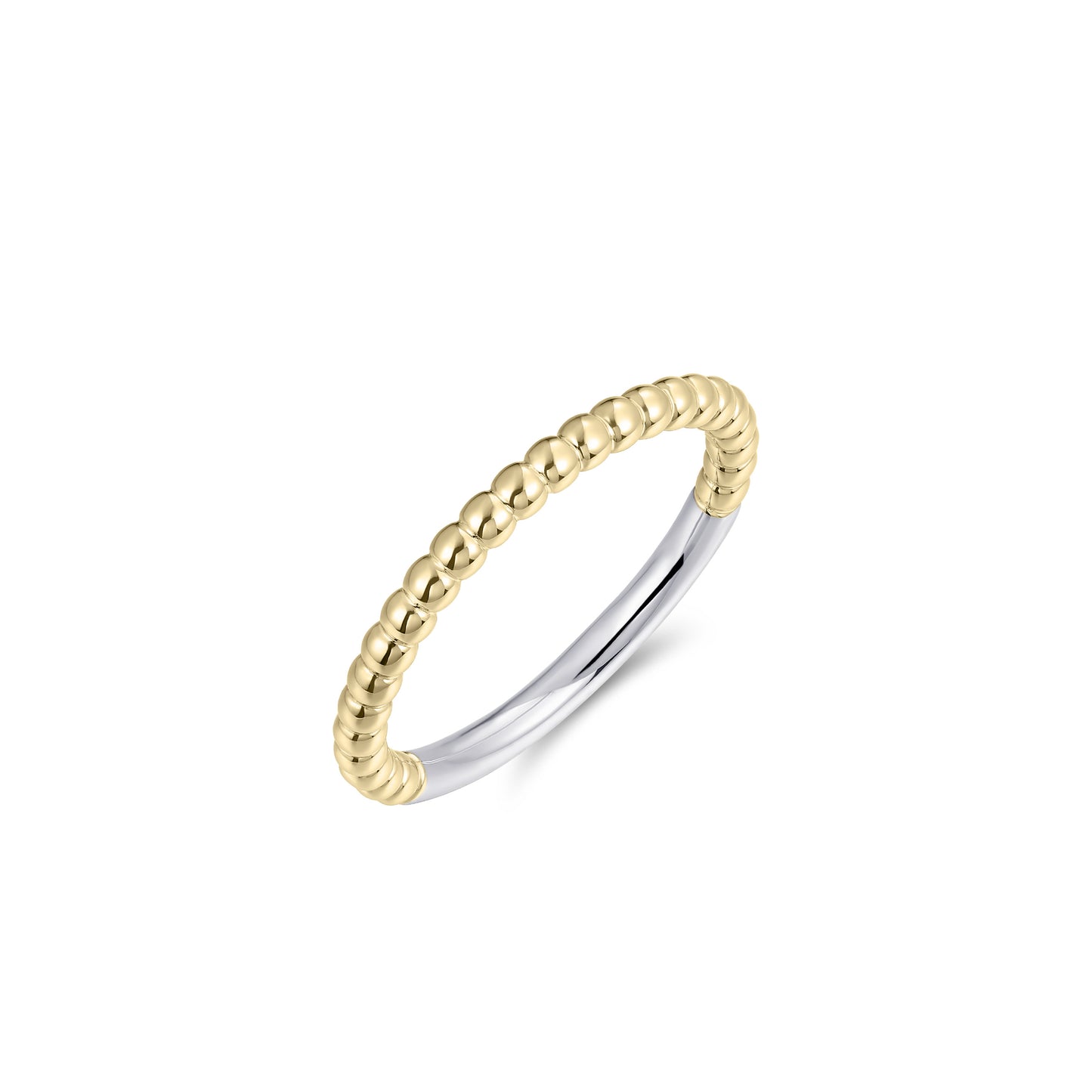 Gisser Silver Gold plated beaded ring.  R476Y