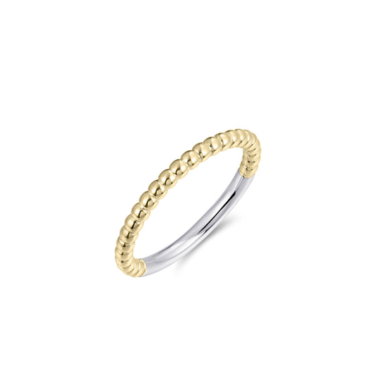 Gisser Silver Gold plated beaded ring.  R476Y