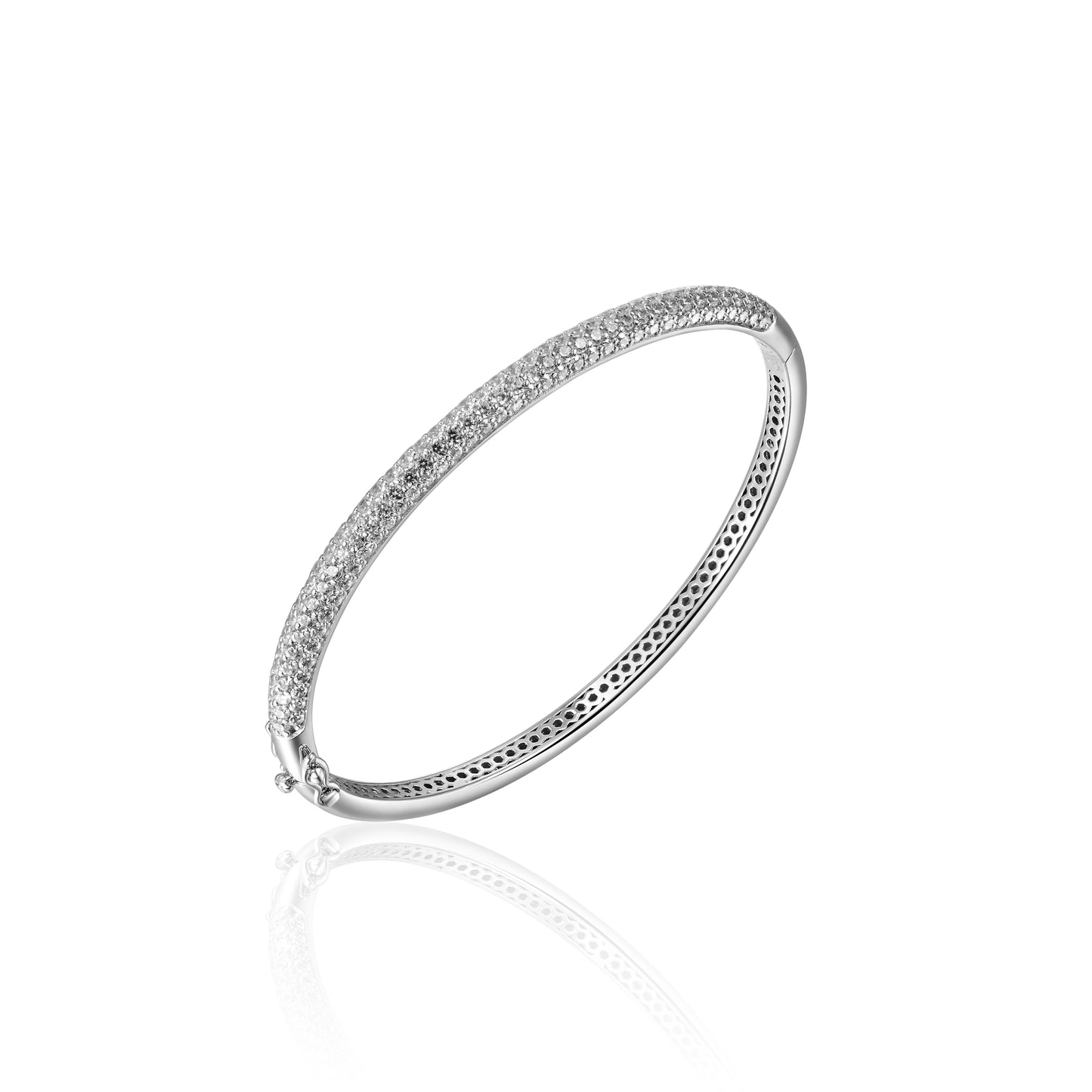 Gisser Silver Cubic Zirconia Bangle SBD4