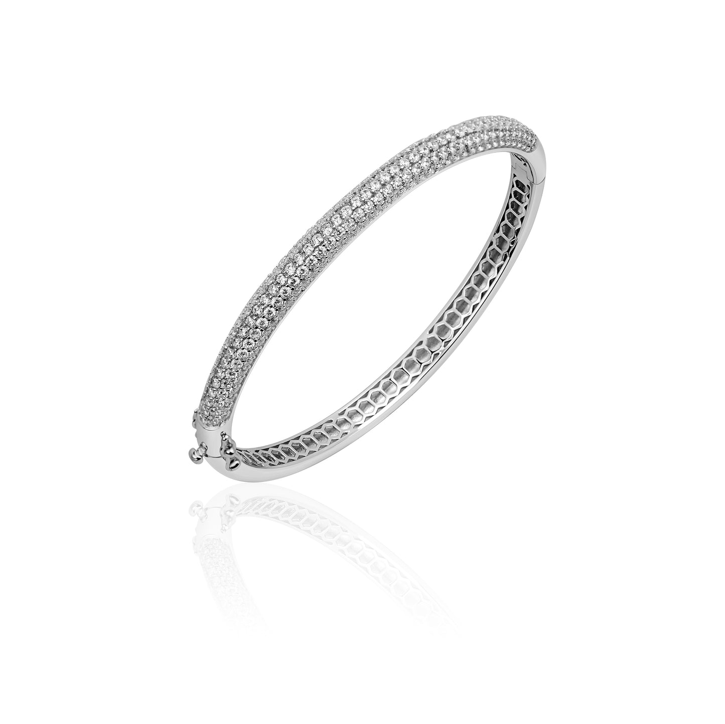 Gisser Silver Cubic Zirconia Bangle SBD6
