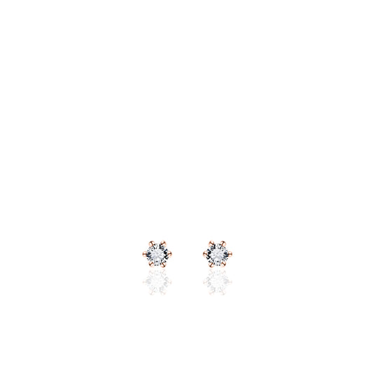 Gisser Rose Gold Plated Silver Cubic Zirconia Stud Earrings SPE02R