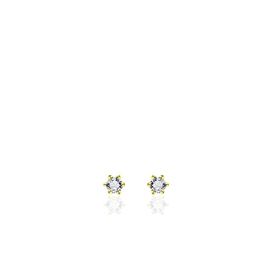 Gisser Gold Plated Silver Cubic Zirconia Stud Earrings SPE02Y