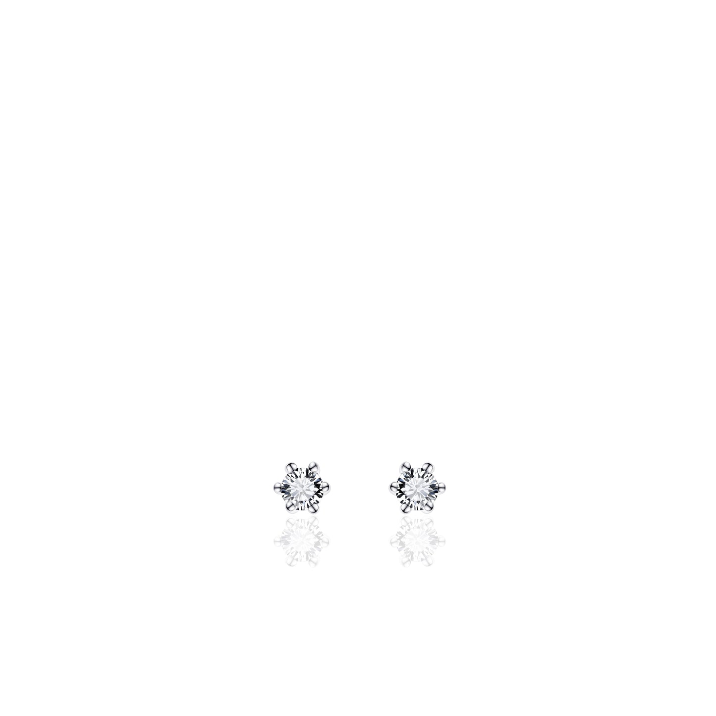 Gisser Silver Cubic Zirconia Stud Earrings SPE02