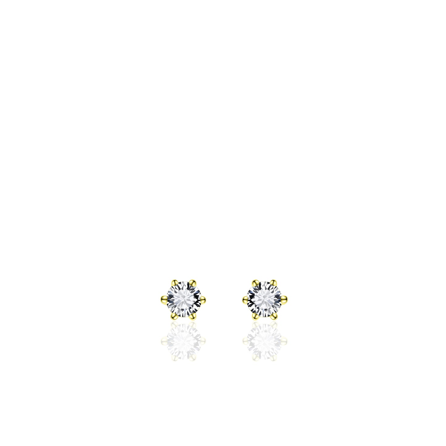 Gisser Gold Plated Silver Cubic Zirconia Stud Earrings SPE03Y