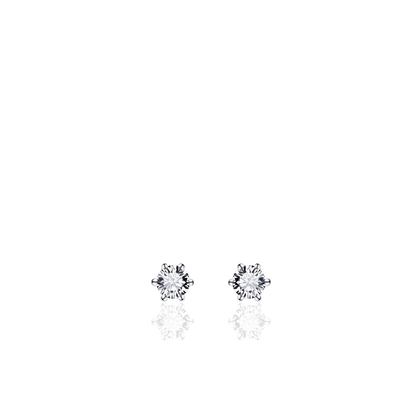 Gisser Silver Cubic Zirconia Stud Earrings SPE03