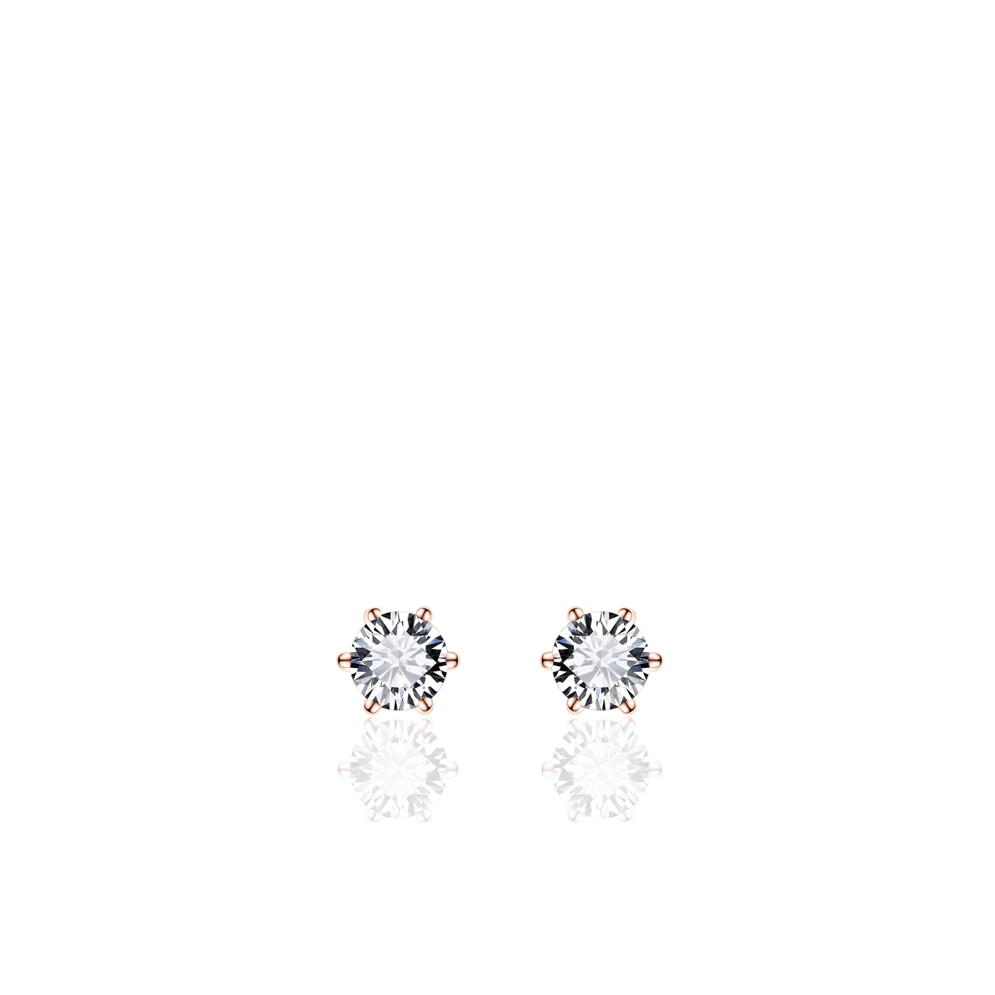 Gisser Rose Gold Plated Silver Cubic Zirconia Stud Earrings SPE04R