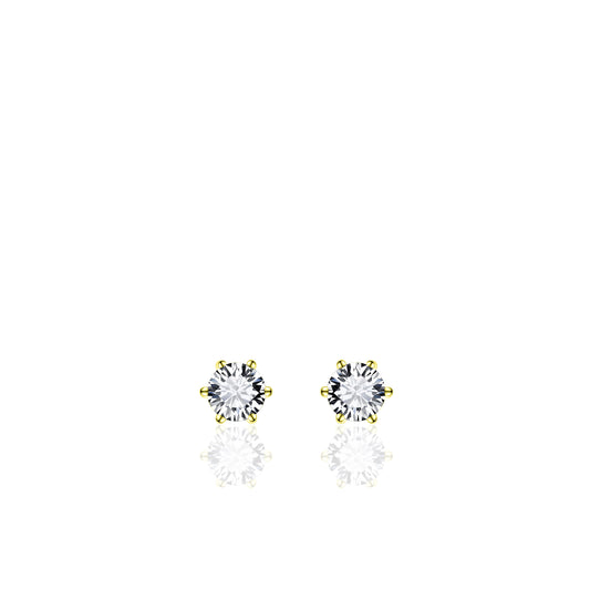 Gisser Gold Plated Silver Cubic Zirconia Stud Earrings SPE04Y