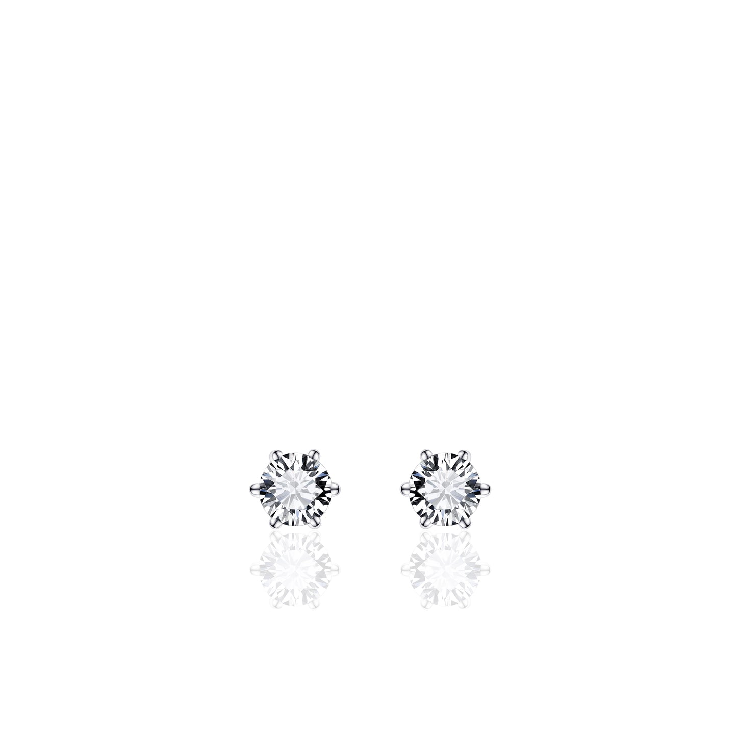 Gisser Silver Cubic Zirconia Stud Earrings SPE04