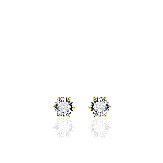 Gisser Gold Plated Silver Cubic Zirconia Stud Earrings SPE05Y