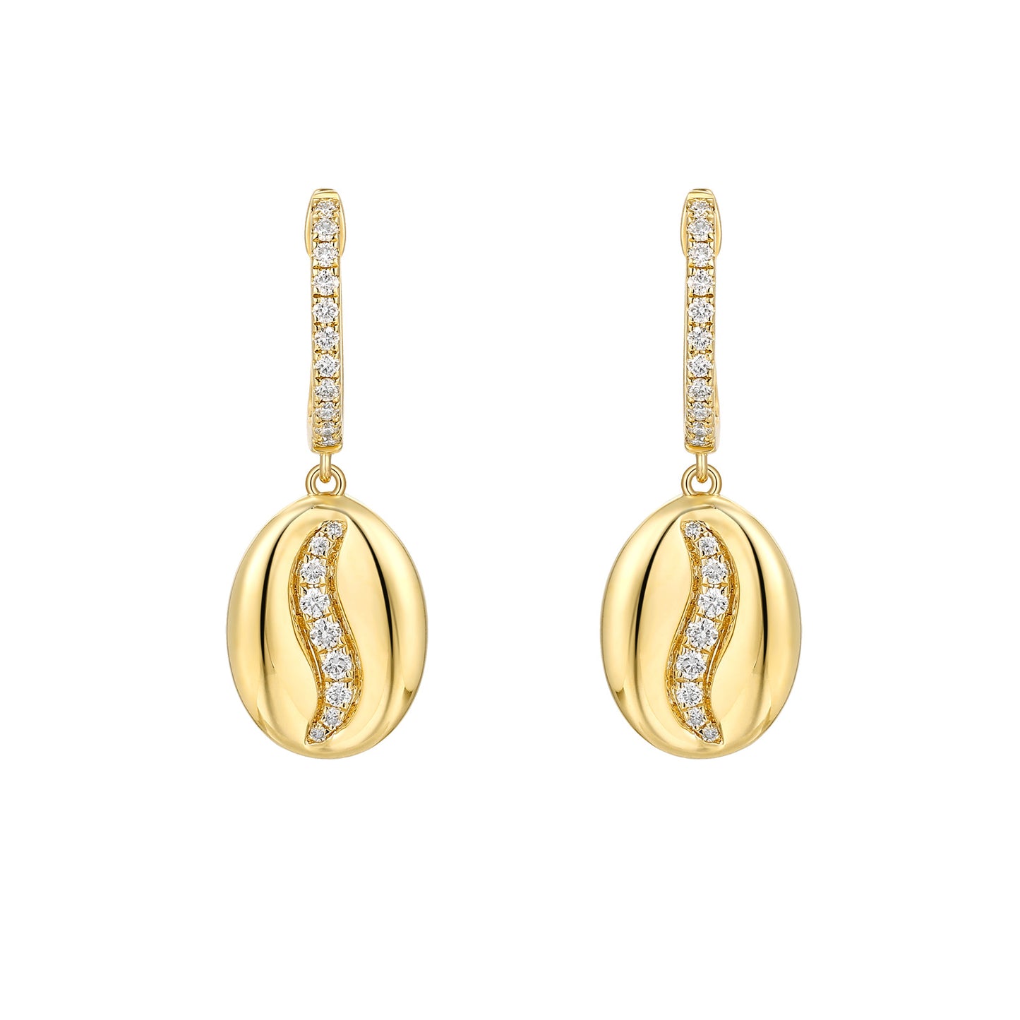 LAB GROWN: 9ct Yellow Gold 'Esspresso' Diamond Set Earring - 0.26ct