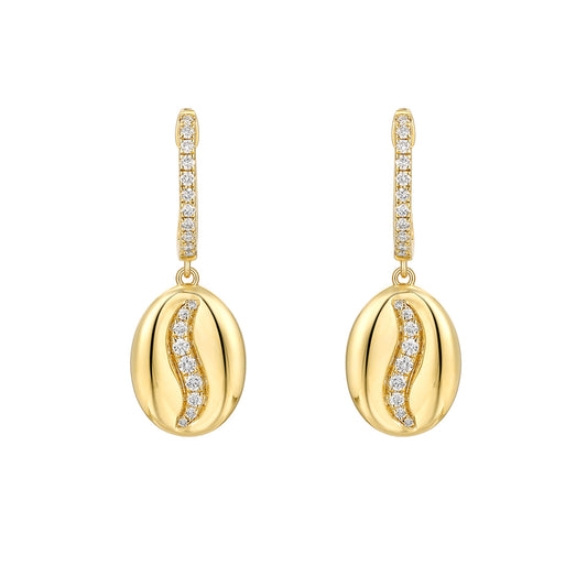 LAB GROWN: 9ct Yellow Gold 'Esspresso' Diamond Set Earring - 0.26ct
