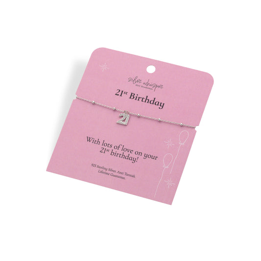 Silver Whisper 21st Birthday Bracelet.