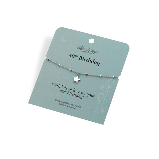 Silver Whisper 40th Birthday Bracelet.