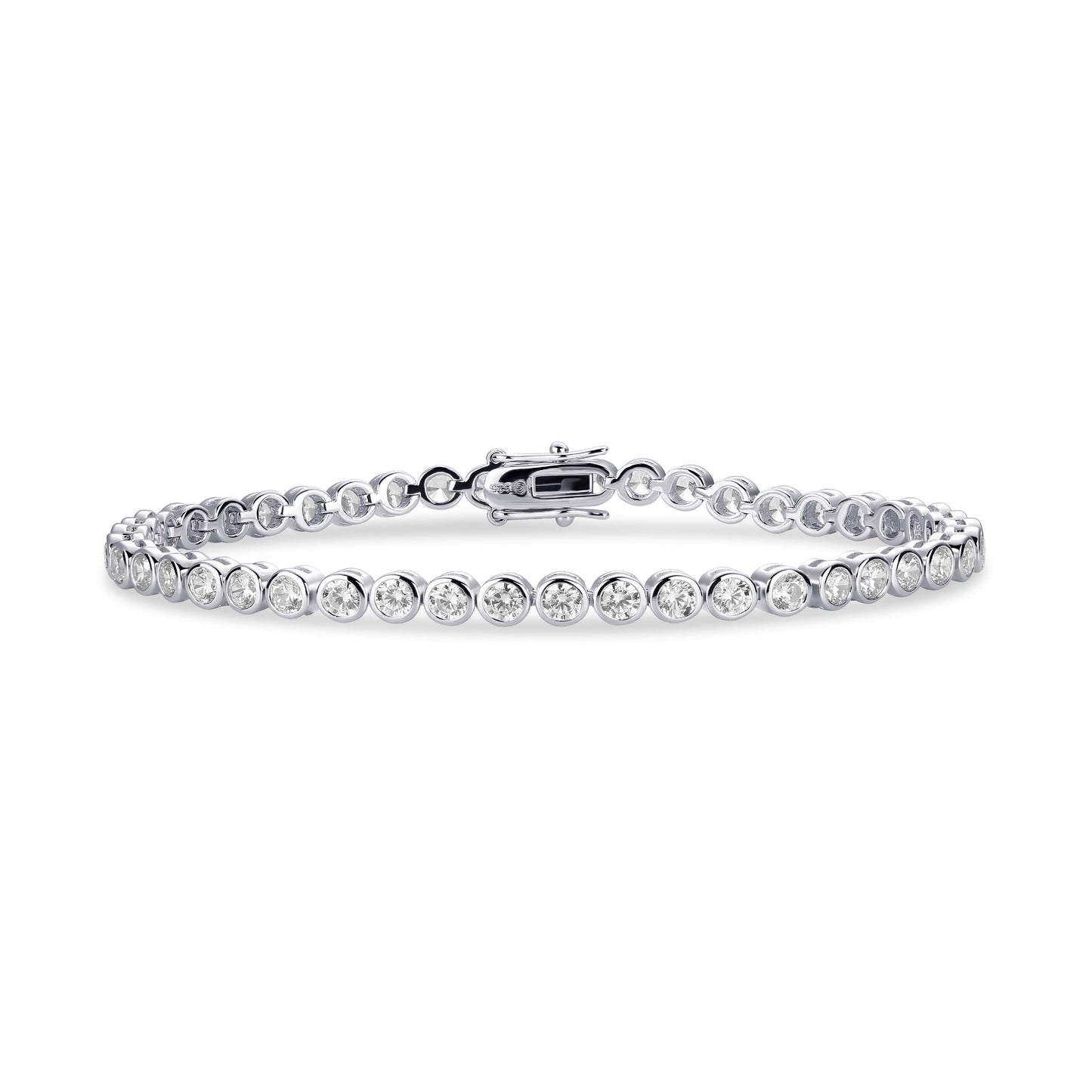 Gisser Sterling Silver CZ set line Bracelet.  TR3