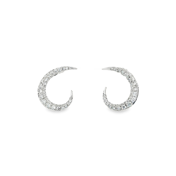 18ct White Gold Brilliant Cut Diamond Open Teardrop Stud Earrings