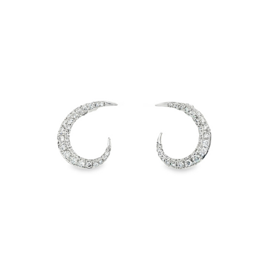 18ct White Gold Brilliant Cut Diamond Open Teardrop Stud Earrings