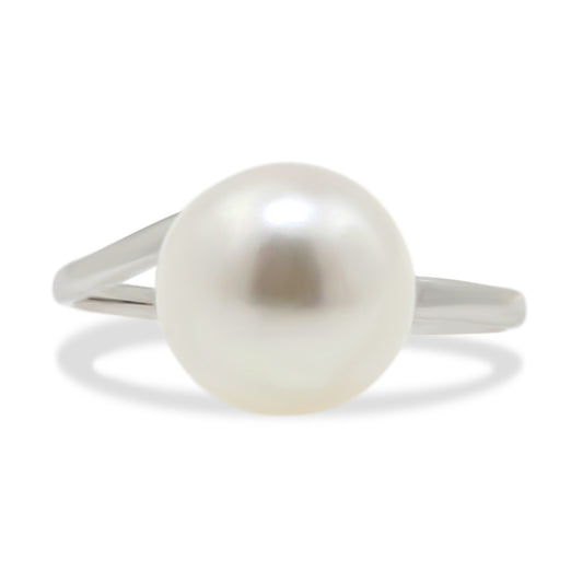 18ct White Gold 10.0mm Freshwater Pearl Ring.