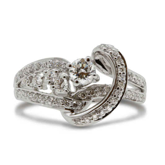 18ct White Gold Diamond Multi-Stone Dress Ring.