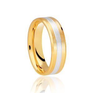 9ct 5.0mm Yellow & White Gold Wedding Ring