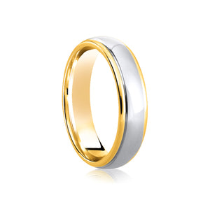 9ct 6.0mm Yellow & White Gold Wedding Ring