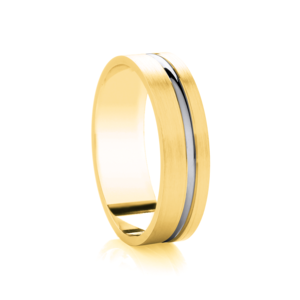 9ct 4.0mm Yellow & White Gold Wedding Ring