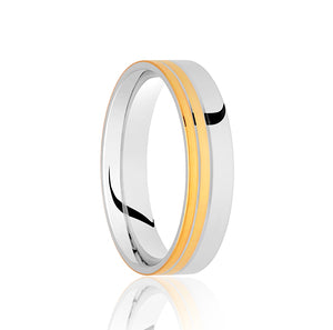 Argentium & 9ct Yellow Gold 5.0mm Wedding Ring