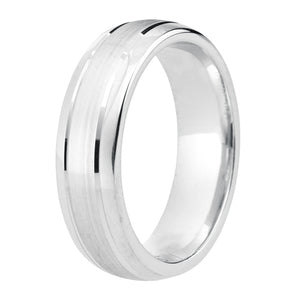 6.0mm Palladium 500 Diamond Cut Finish Wedding Ring