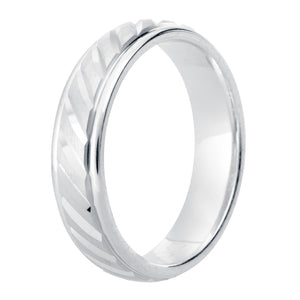 Argentium 5.0mm Diamond Cut Finish Wedding Ring
