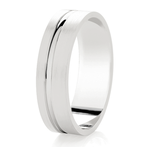 Platinum 5.0mm Diamond Cut Wedding Ring