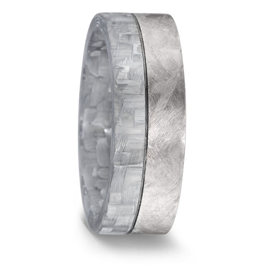 00017537 - Titanium & carbon fiber 7.0mm wedding band - Brushed finish.