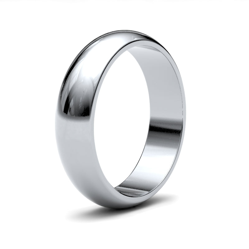 Classic D-Shape Wedding Band for Grooms