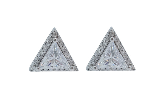 00011861 - Carat silver triangular stud earrings