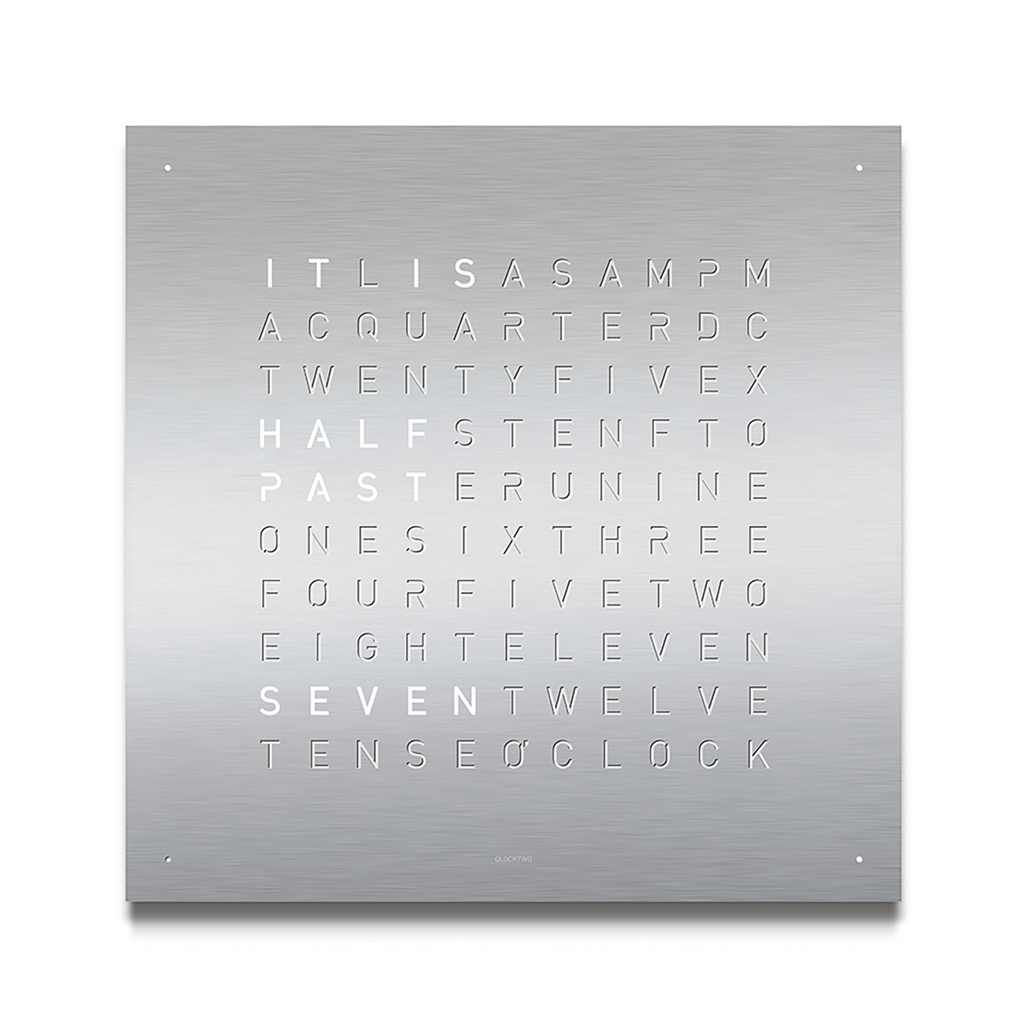 QLOCKTWO Earth Clock Stainless Steel 