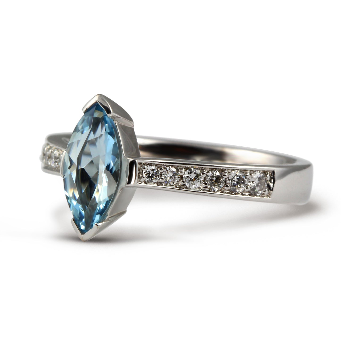 Aquamarine & Diamond Dress Ring.