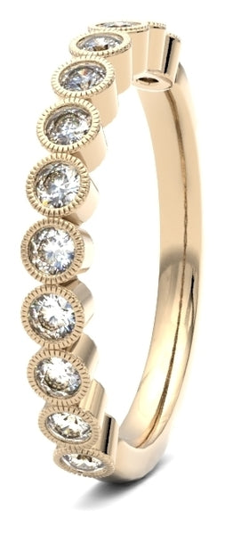 Vintage-inspired Milligrain Bezel Diamond Ring