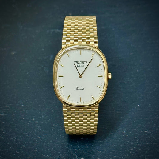 Pre-Owned: Precious yellow metal Patek Phillipe 'Ellipse' bracelet watch.
