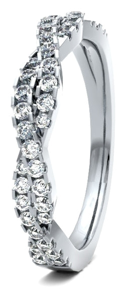 Twist Design Diamond Set Wedding Ring